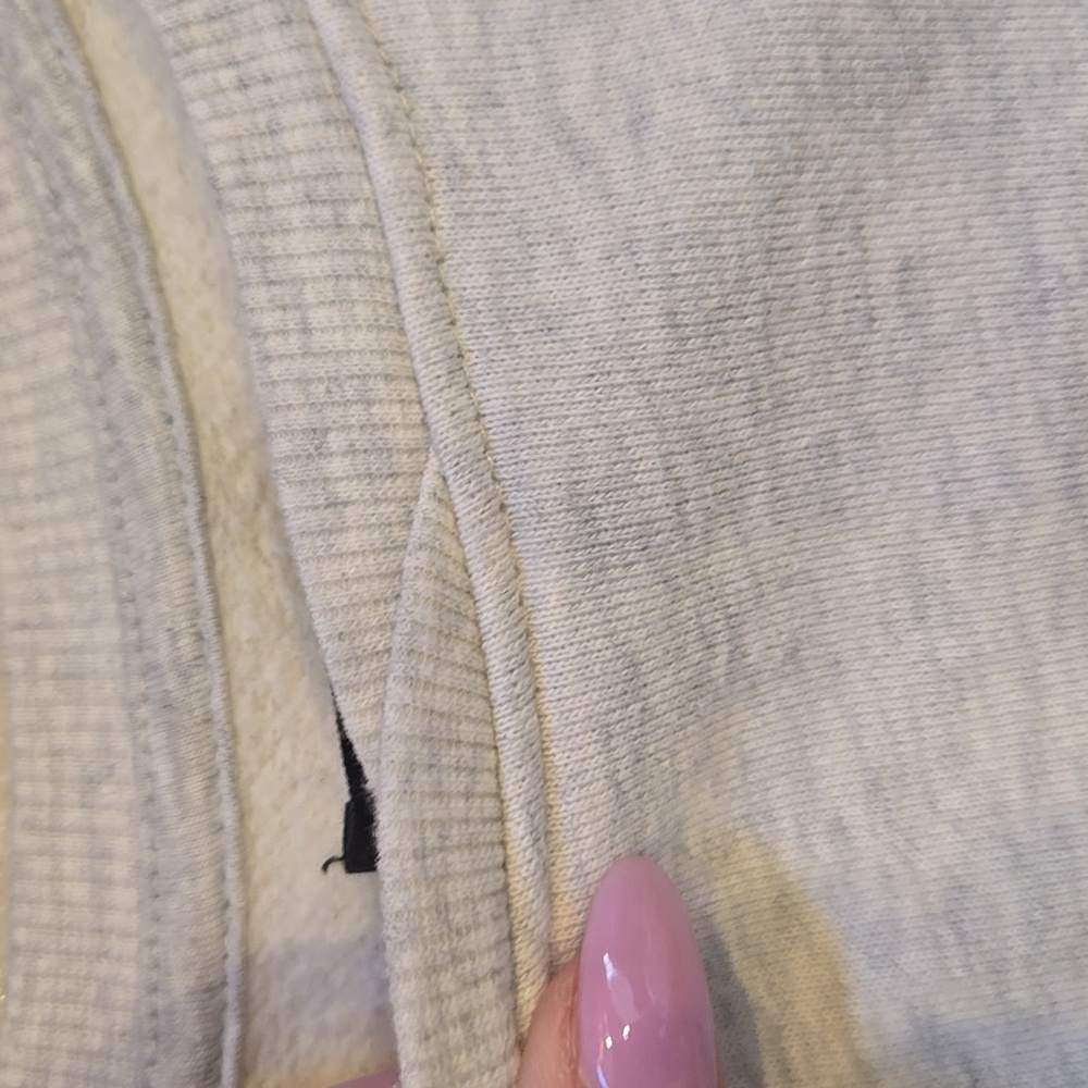 Playboy by Pacsun Light Heather Gray Cropped Drawstring Sweatshirt - Picture 6 of 10